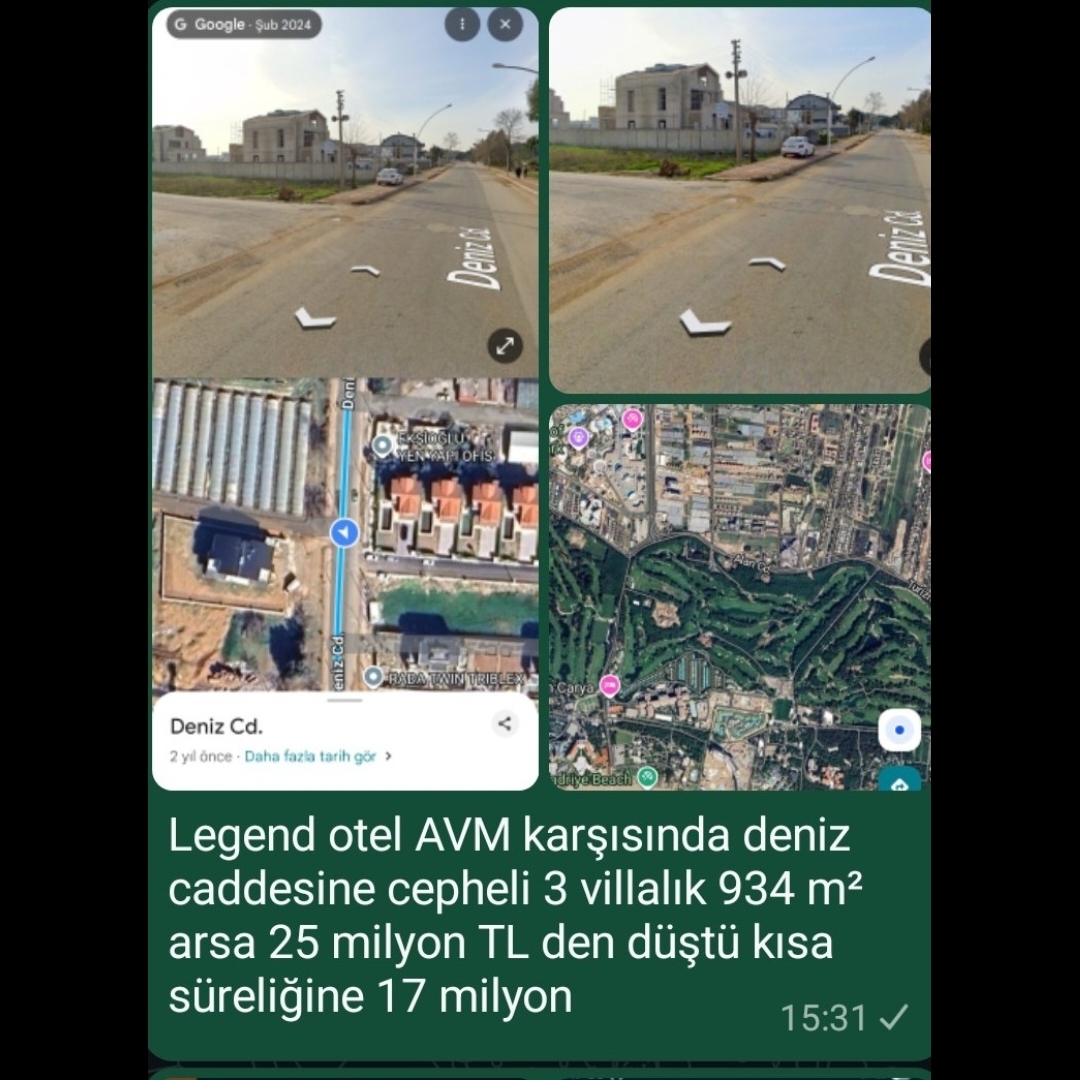DENİZ CADDESİ VİLLA ARSASI